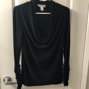 JOSEPH RIBKOFF BLACK LONG SLEEVE BLOUSE